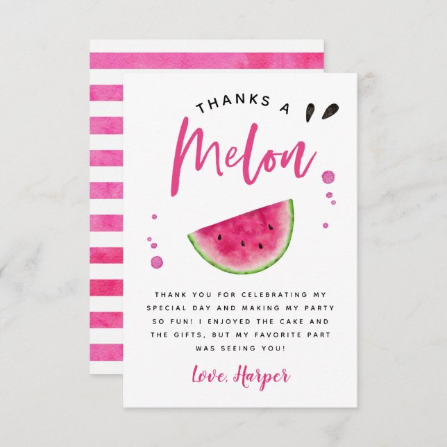 Merci À Melon Pink Watermelon Anniversaire (Devant / Derrière)