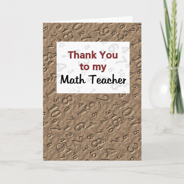Merci à mon professeur de mathématiques (Devant)