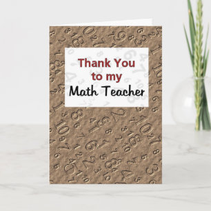 Merci à mon professeur de mathématiques