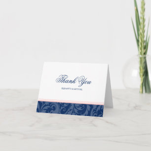 Merci à souffle bleu marine et rose vif