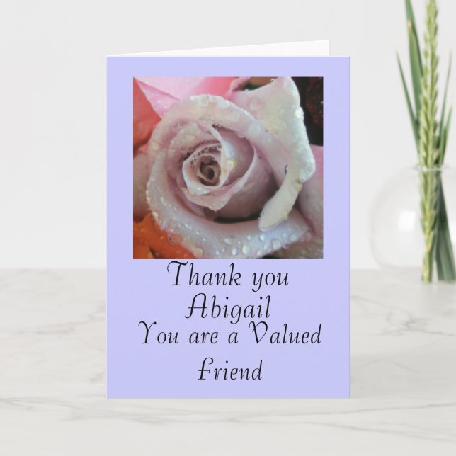 Merci à un ami précieux rose carte de voeux (Devant)