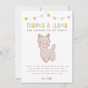 Merci à un lama pour une fête d'anniversaire de jo