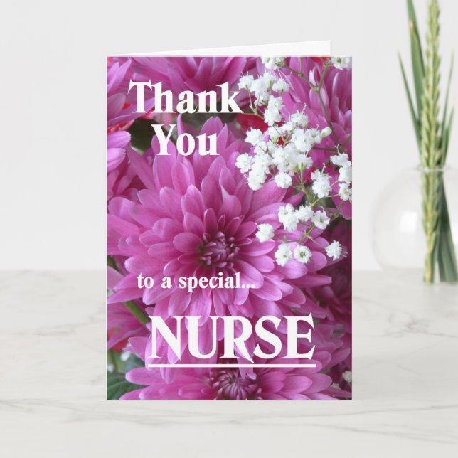 Merci à une infirmière spéciale rose florale (Devant)