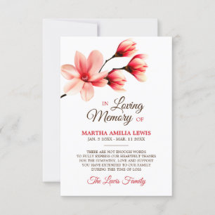 MERCI affectueux de magnolia de fleur de mémoire