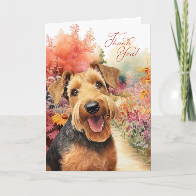 Merci Airedale Terrier Dog Fleur sauvage Garden (Devant)