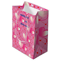 Merci - Amour - Sac Cadeau Moyen Saint-Valentin