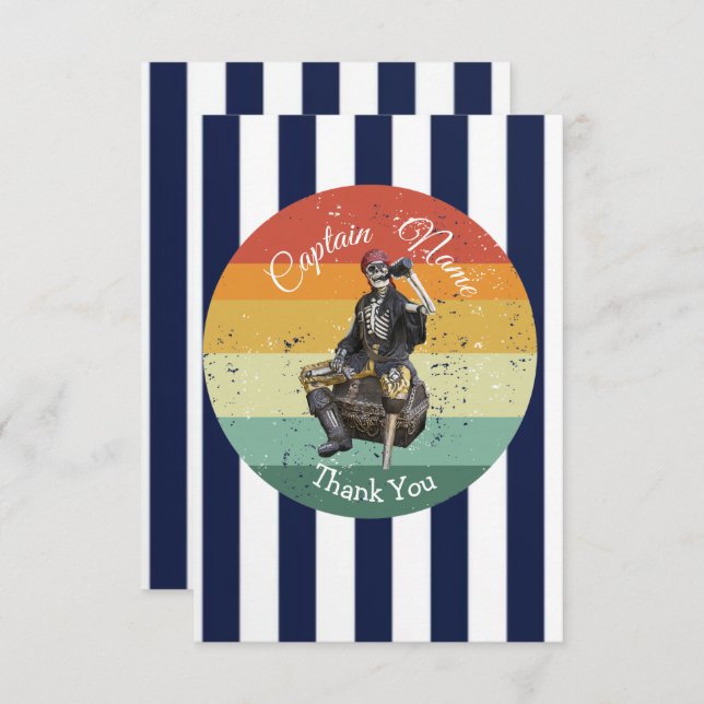 merci anniversaire .Pirate nautique (Devant / Derrière)