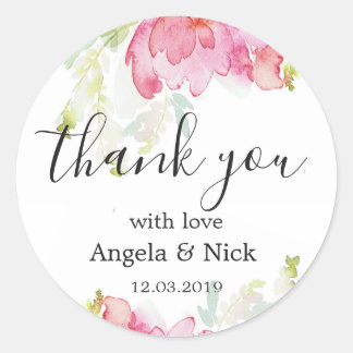 Merci Aquarelle Avec Sticker Amour