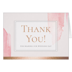 Merci - Aquarelle rose pâle moderne