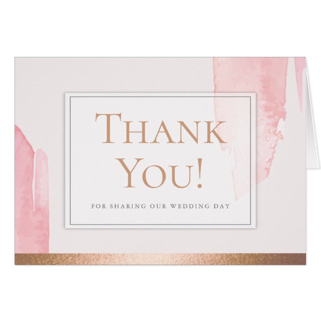 Merci - Aquarelle rose pâle moderne (Devant horizontal)