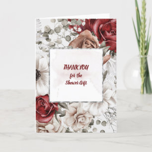 Merci aquarelle rouge et Roses tan