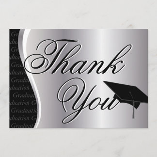 Merci argenté et noir d'obtention du diplôme
