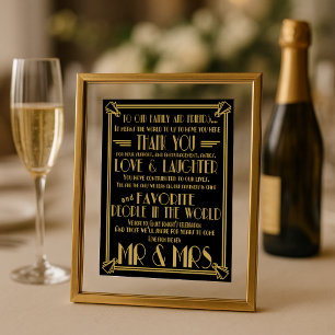 Merci Art déco panneaux mariage