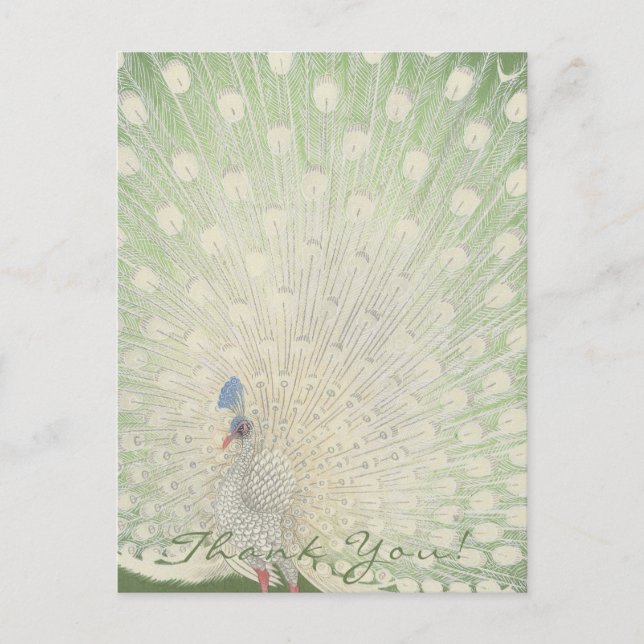 Merci | Art japonais | Carte postale Peacock (Devant)
