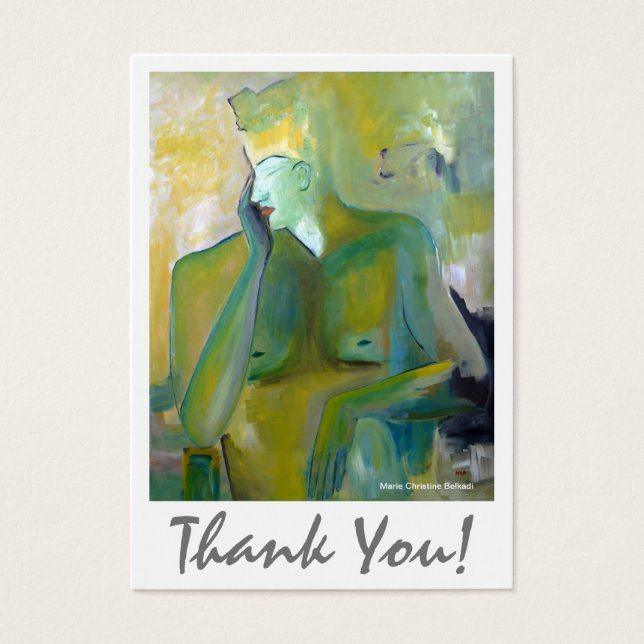 Merci artistique Abstrait doré beige vert (Devant)