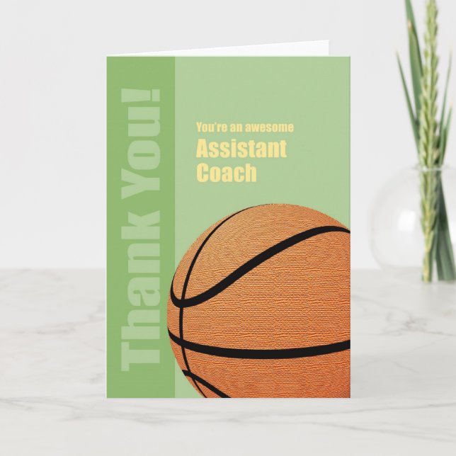 Merci Assistant Basketball Coach Carte de voeux (Devant)