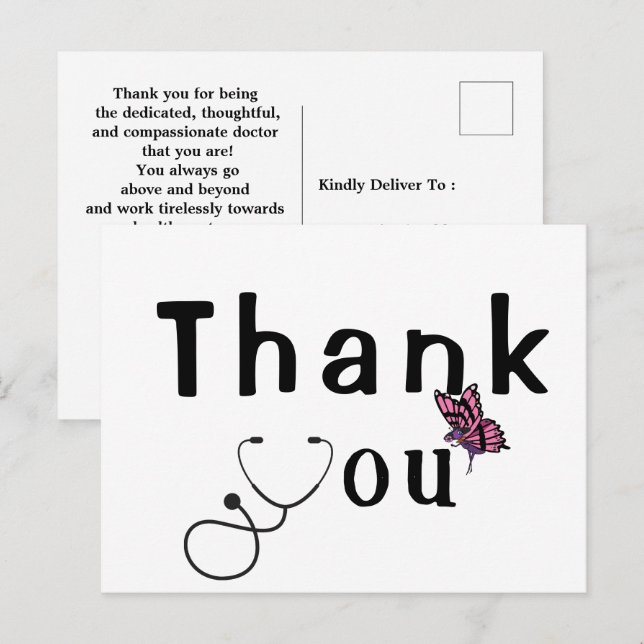 Merci au médecin Carte postale (Devant / Derrière)