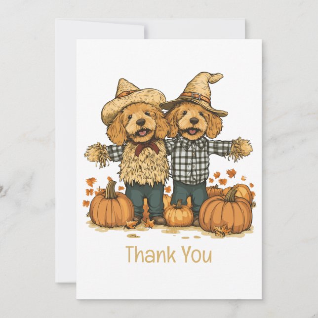 Merci Automne Récolte Goldendoodle Chiens (Devant)