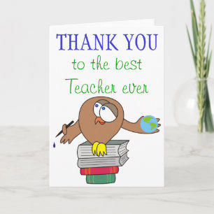 Merci aux meilleures cartes de l'enseignant