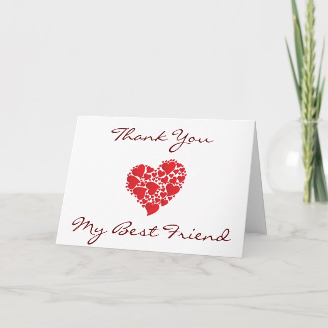 "MERCI" AVEC CARTE DE REMERCIEMENTS DE MESSAGE COU (Devant)