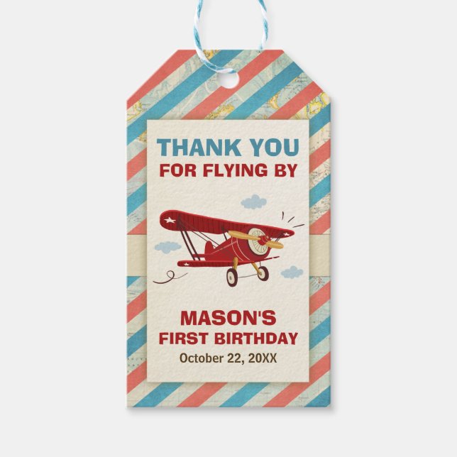 Merci avion étiquettes Vintage Aventure Voyage (Devant)