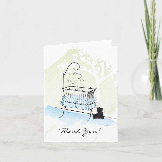 Merci baby shower - Bleu (Devant)