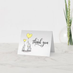 MERCI Baby shower Eléphant JAUNE gris   BLANC