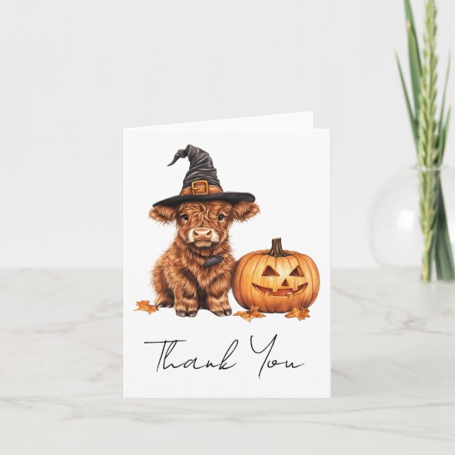 Merci Baby shower Highland Vache Halloween (Devant)