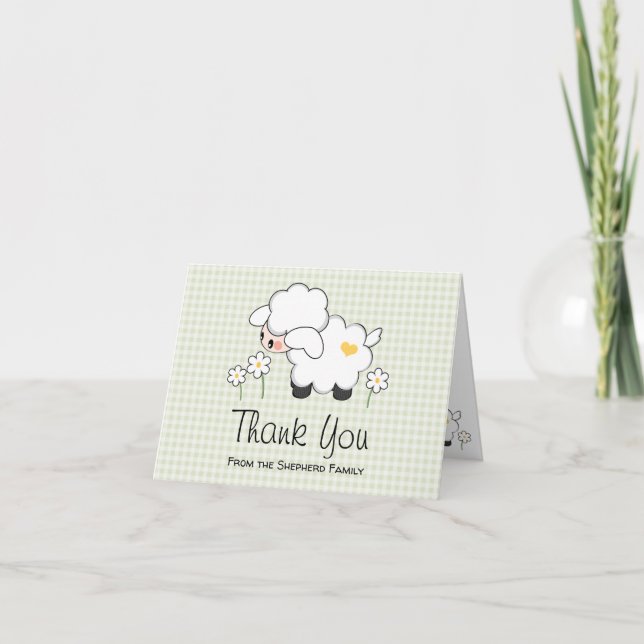 Merci Baby shower Lampe verte (Devant)