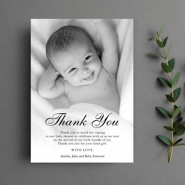 Merci Baby shower personnalisé Photo personnalisée (Créateur téléchargé)