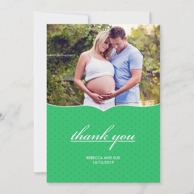 Merci Baby shower photo carte plat (Devant)