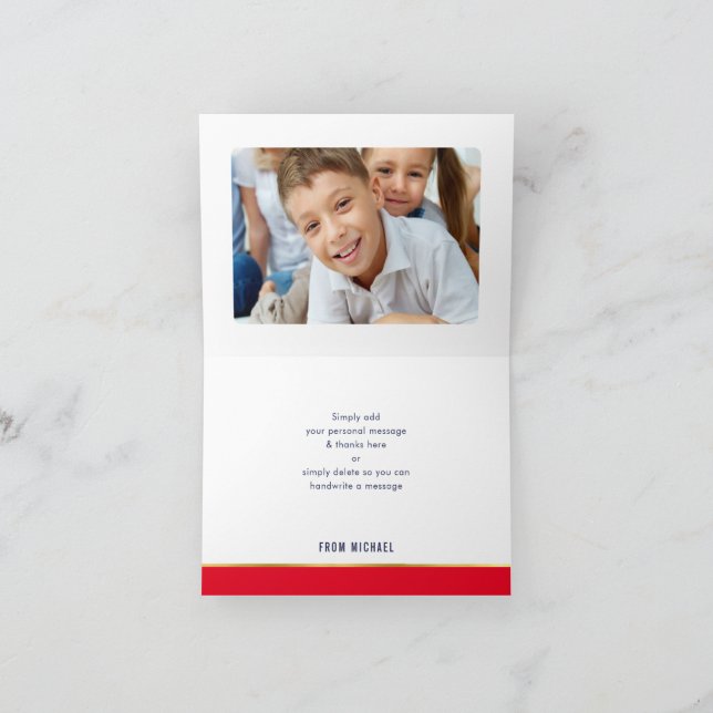 MERCI bar mitzvah moderne or rouge calligraphie (Intérieur)