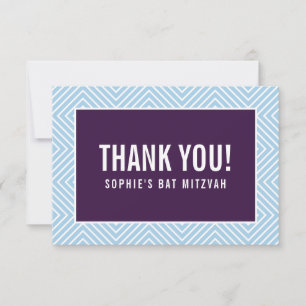 Merci BAT MITZVAH moderne bord bleu aubergine