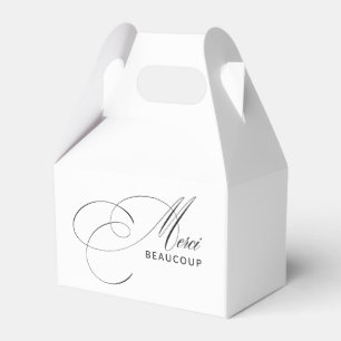 Merci Beaucoup Elegant Calligraphy Thank You Favor Box