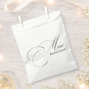 Merci Beaucoup Elegant Calligraphy Thank You Favour Bag