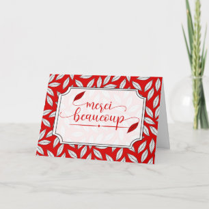 Merci Beaucoup French Thank You Red Botanical