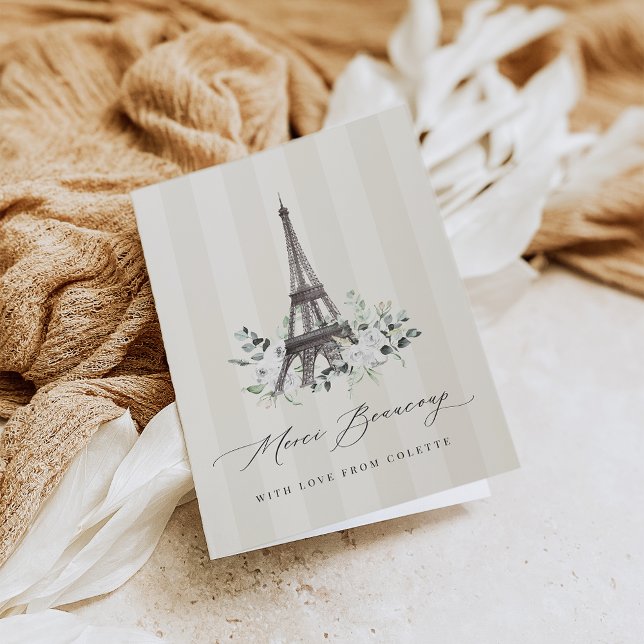 Merci Beaucoup Paris Bridal Shower Thank You Card (Creator Uploaded)