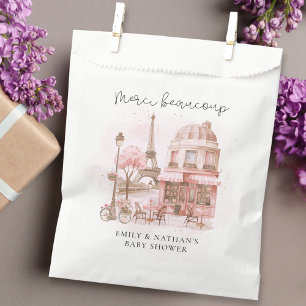 Merci Beaucoup Paris Cafe Baby Shower Thank You Favour Bag