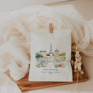 Merci Beaucoup Parisian Watercolor Garden Favour Bag
