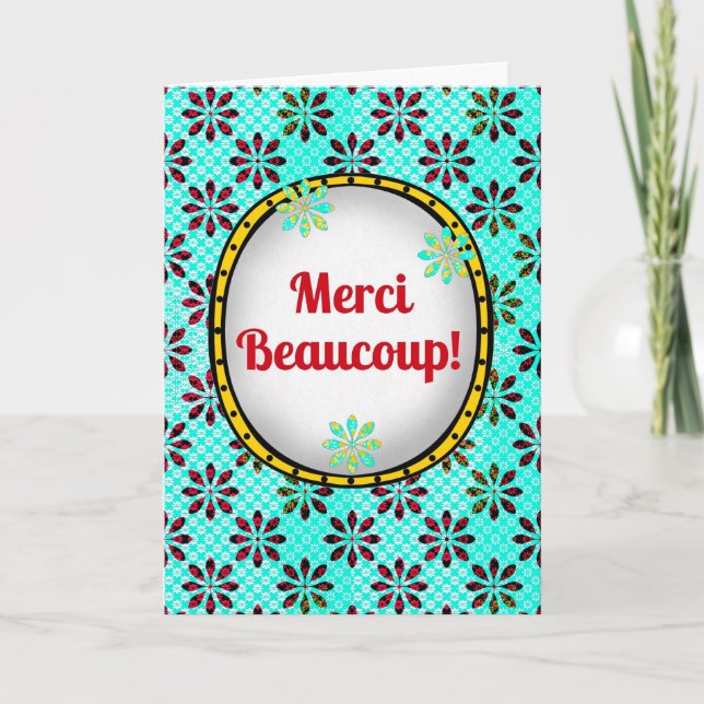 Merci Beaucoup – Playful French Thank You Card (Front)