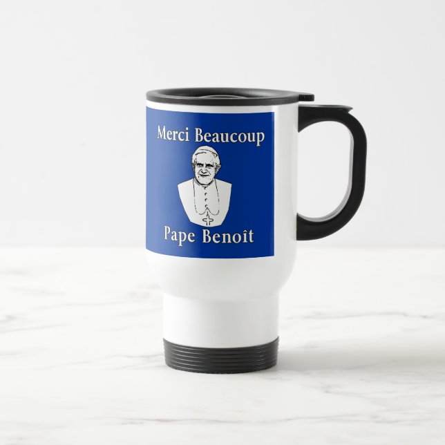 Merci Beaucoup Pope Benedict Travel Mug (Right)