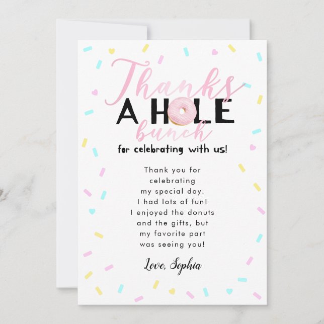 Merci beaucoup thème donut fête d'anniversaire (Devant)