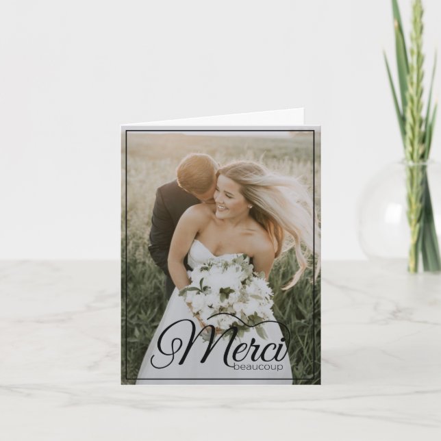 Merci Beaucoup Vertical Deux Mariage Photo Blank (Devant)
