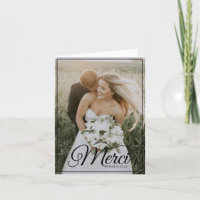 Merci Beaucoup Vertical Deux Mariage Photo Blank