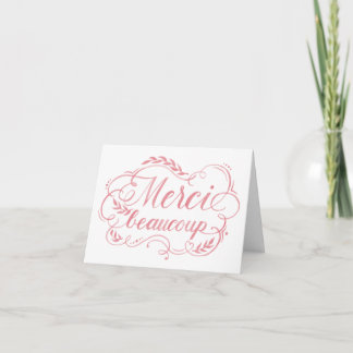 Merci Beaucoup Watercolor Lettering Thank You Card