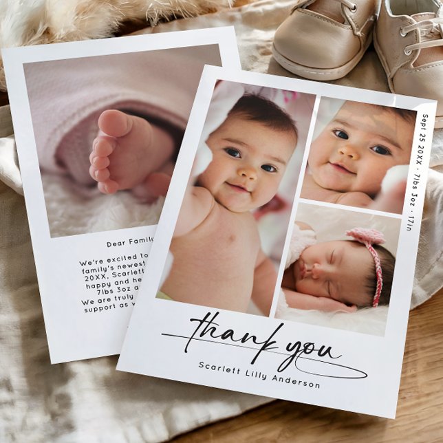 Merci bébé moderne Simple 3 Photo Collage (Créateur téléchargé)