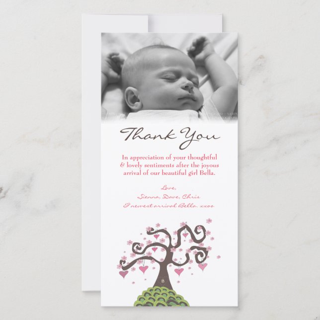 Merci bébé Monogramme Carte photo Modèle (Devant)