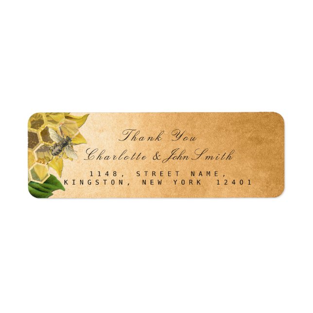 Merci Bee Sunflower Gold Adresse de retour (Devant)