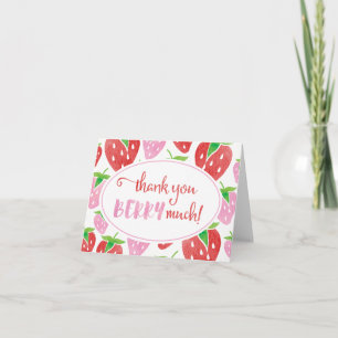 Merci BERRY beaucoup d'aquarelle carte fraise