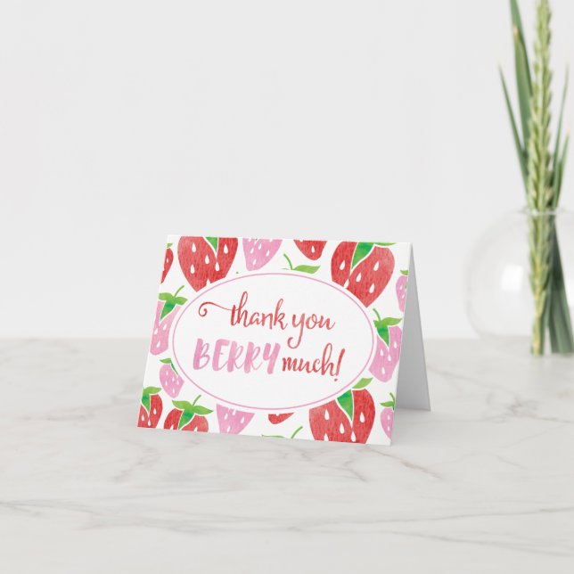 Merci BERRY beaucoup d'aquarelle carte fraise (Devant)